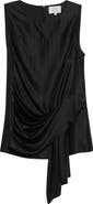 LOULOU DE SAISON Fonda Draped Asymmetric Top