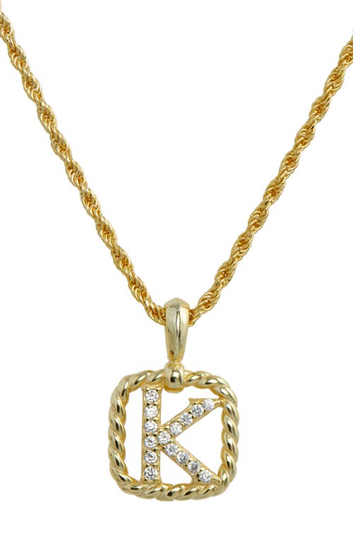 SAVVY CIE JEWELS Initial Pendant Necklace in Yellow-K 