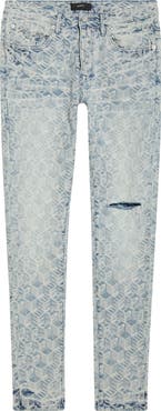 PURPLE BRAND P001 Jacquard Monogram Skinny Jeans