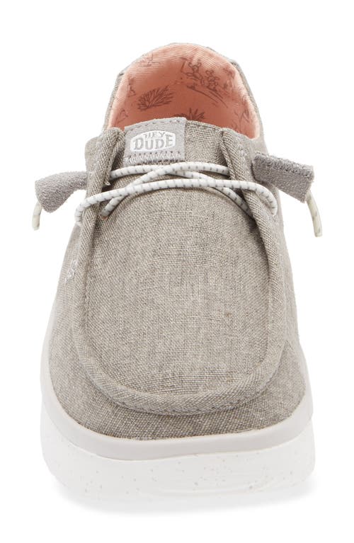 Hey Dude Wendy Peak Chambray Slip-on Moc Toe Shoe In Walnut