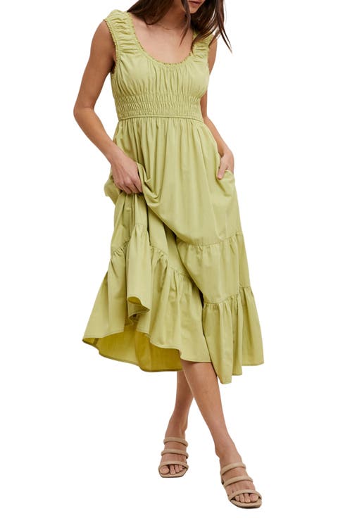 Scoop Neck Midi Dress