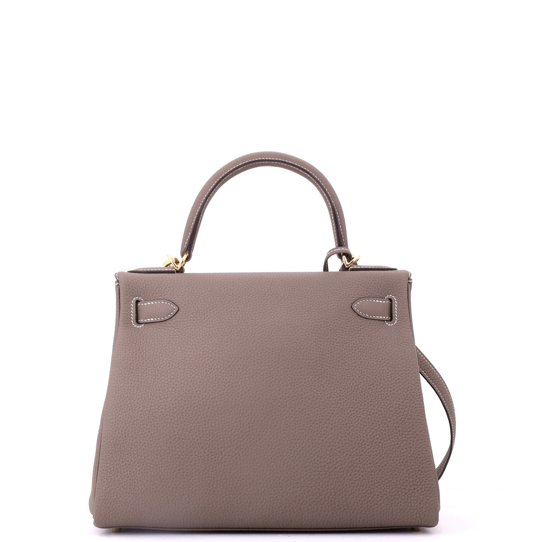 Pre-Owned Hermes Kelly Handbag Grey Togo with Gold Hardware 28, Alternate, color, Etoupe