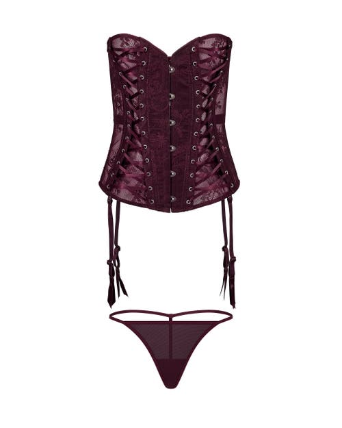 Adore Me Nikita Unlined Boned Corset In Purple