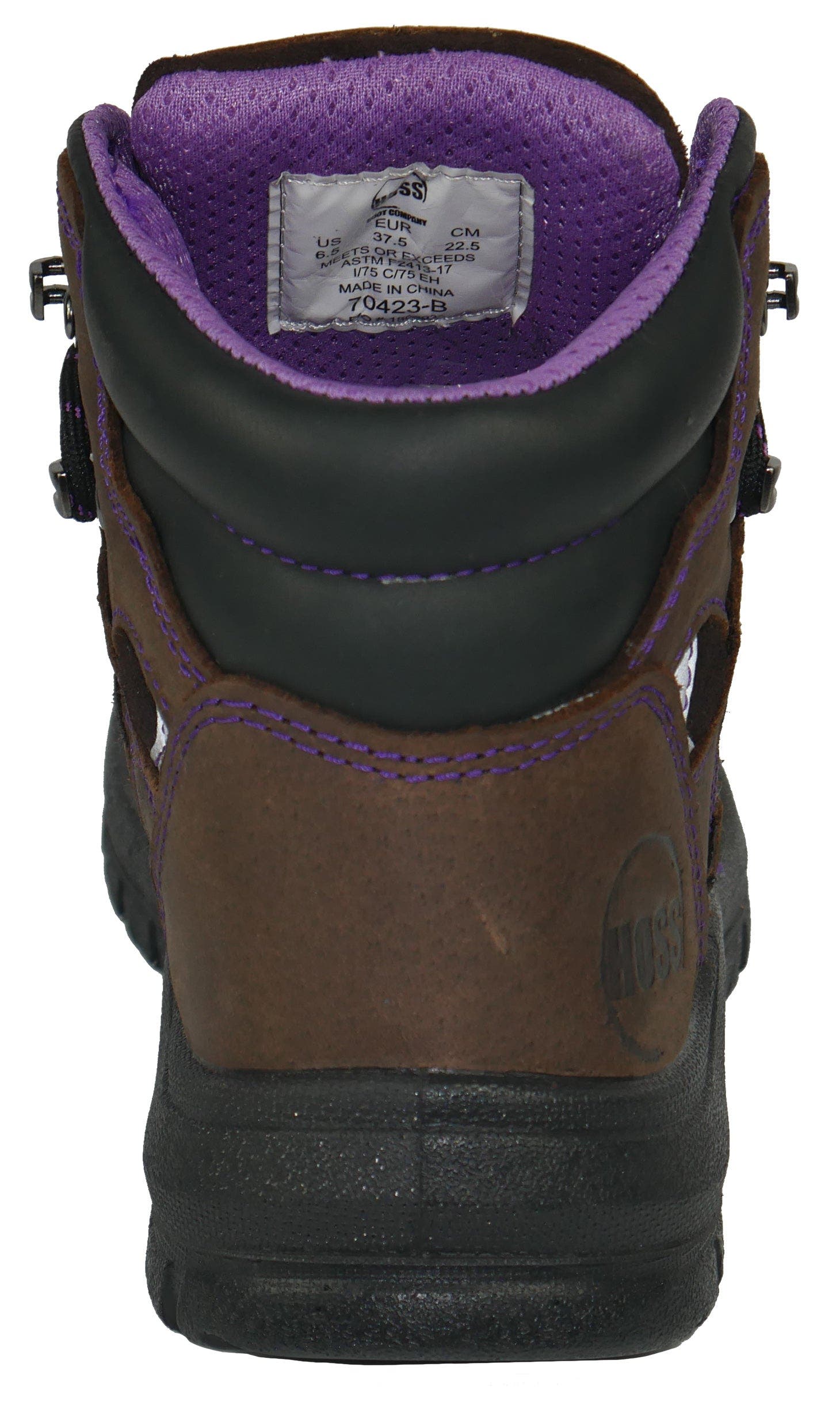 Hoss Boot Company HOSS Lily Womens Steel Toe Work Boot, Alternate, color, Brown/Purple
