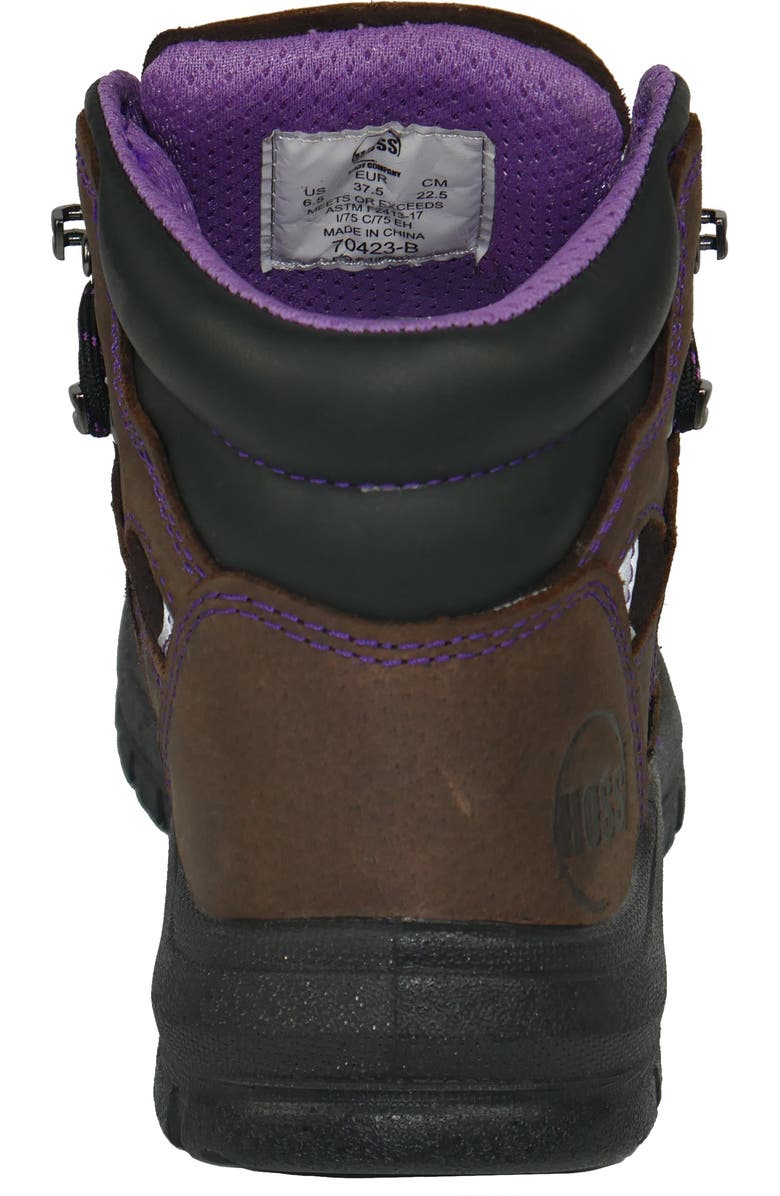 Hoss Boot Company HOSS Lily Womens Steel Toe Work Boot, Alternate, color, Brown/Purple