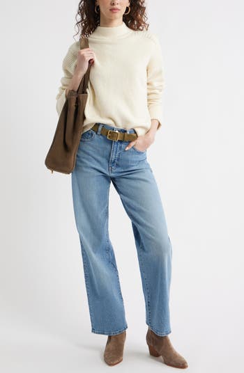 Treasure & Bond Rib Detail Mock Neck Sweater | Nordstrom