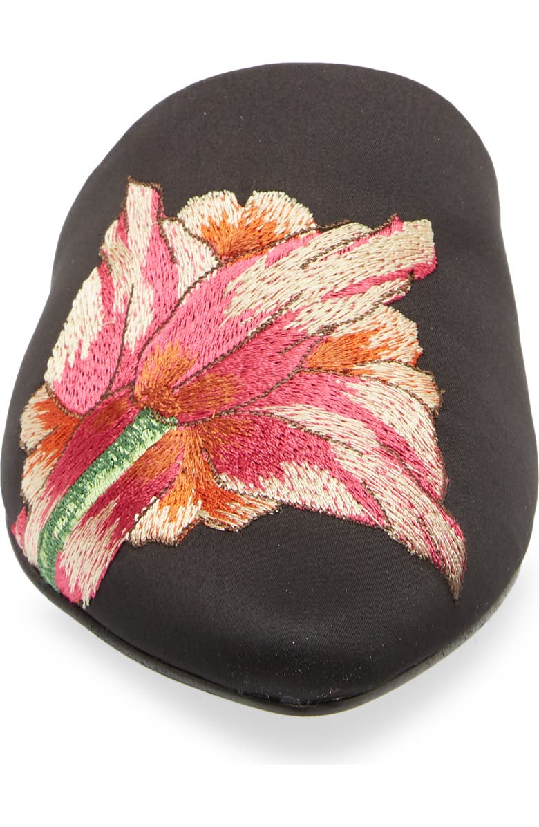 Natori Arri Embroidered Satin Mule, Alternate, color,