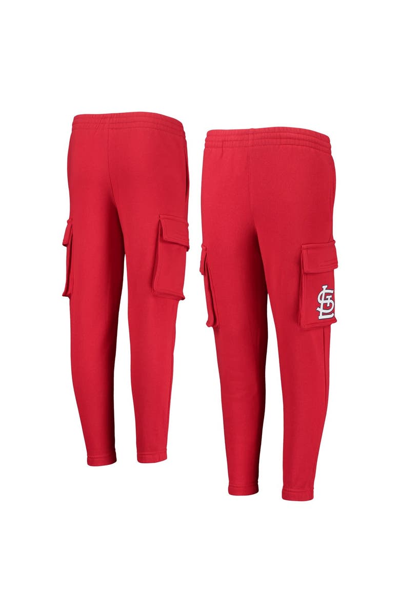 Outerstuff Youth Red St. Louis Cardinals Players Anthem Fleece Cargo Pants, Main, color, Red