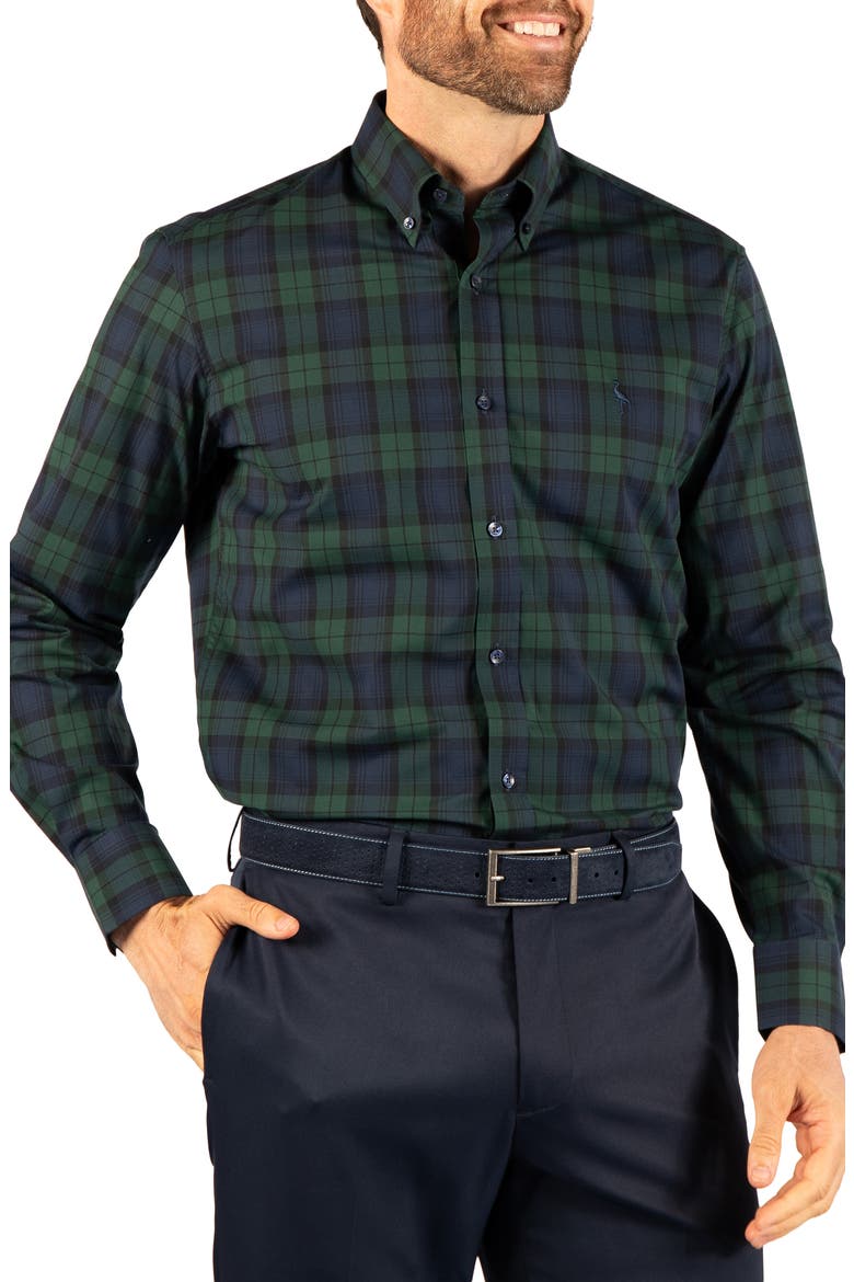 Regular Fit Performance Button Down Shirt, Alternate, color, NAVY
