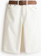 H&M Belted Denim Bermuda Shorts