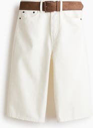 H&M Belted Denim Bermuda Shorts