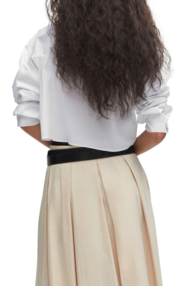 Crop Poplin Shirt, Alternate, color, WHITE