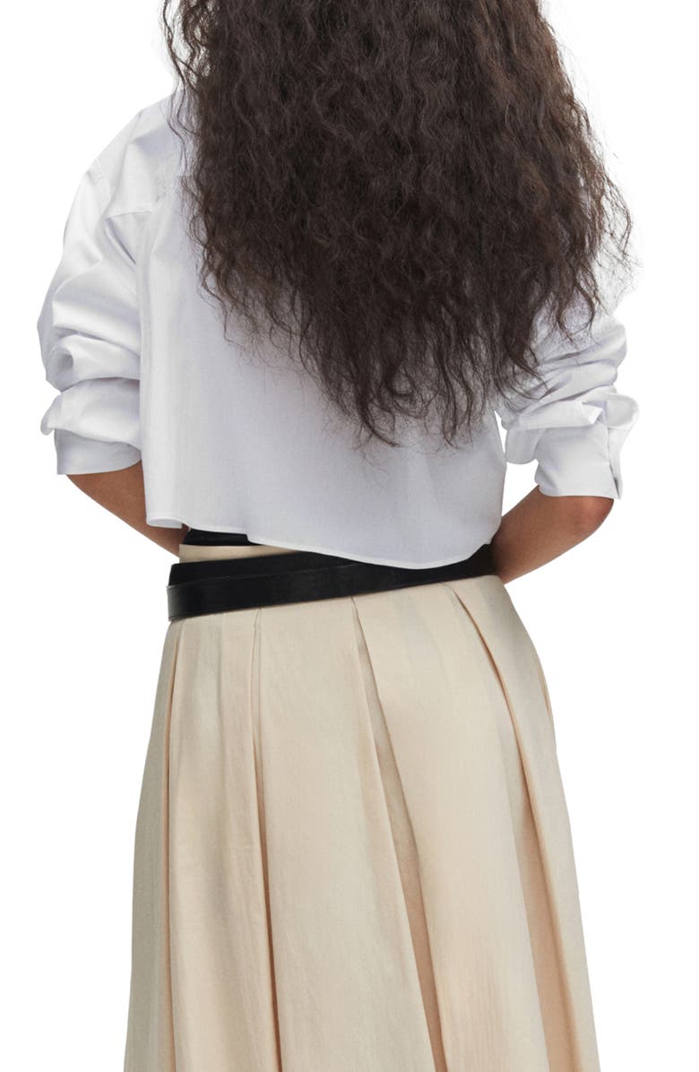 MANGO Crop Poplin Shirt, Alternate, color, 