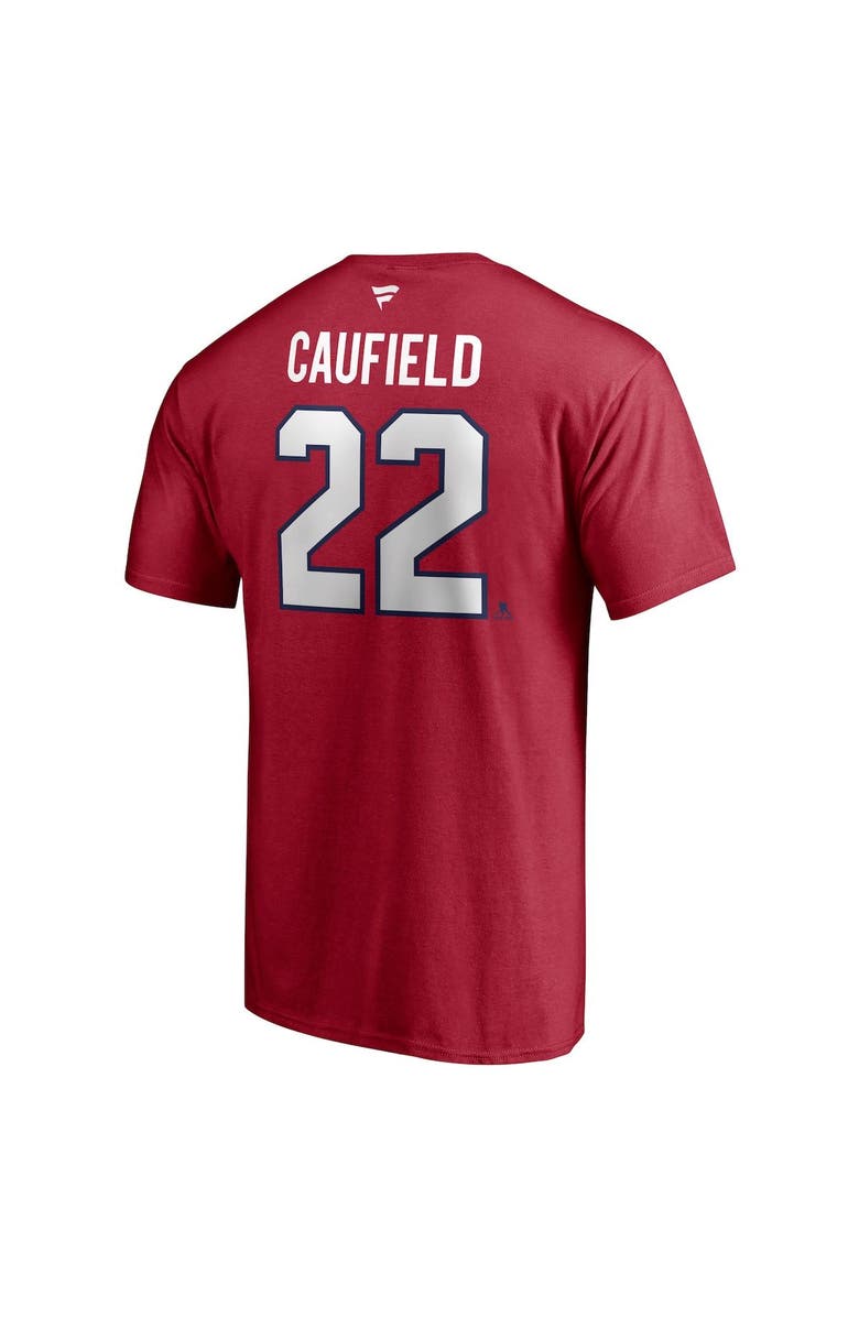 FANATICS Men's Fanatics Branded Cole Caufield Red Montreal Canadiens Authentic Stack Name & Number T-Shirt, Alternate, color,