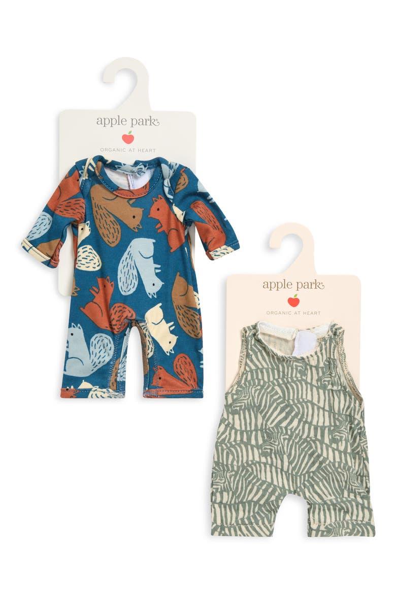 2-Piece Squirrel Pajamas & Zebra Romper Doll Outfit Set, Main, color, SQUIRREL SCURRY