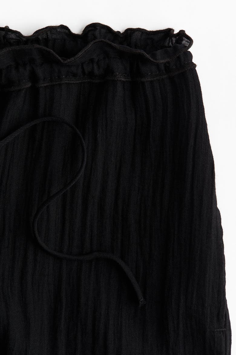 Balloon Drawstring Trousers, Alternate, color, Black