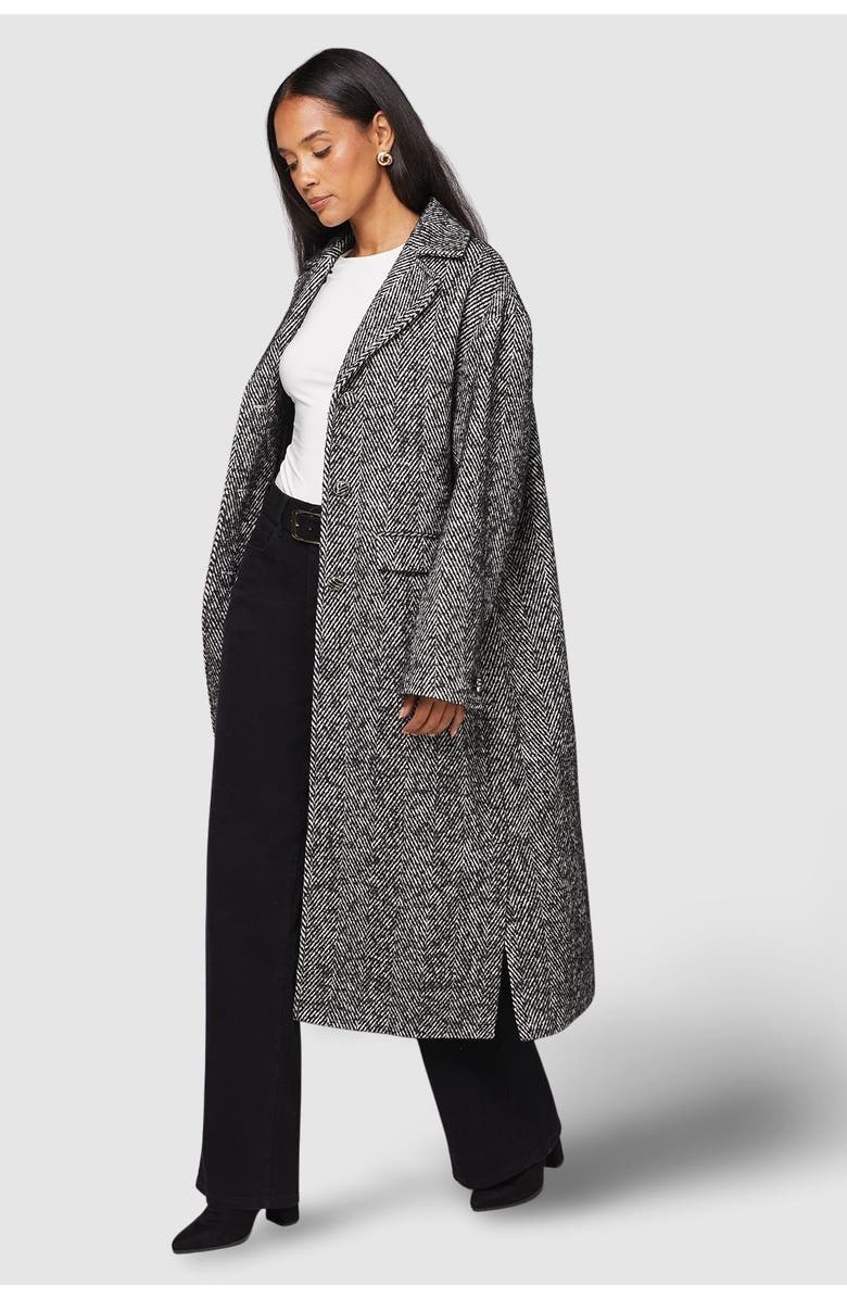 Wallis Collared Cuff Detail Maxi Coat, Alternate, color, Black