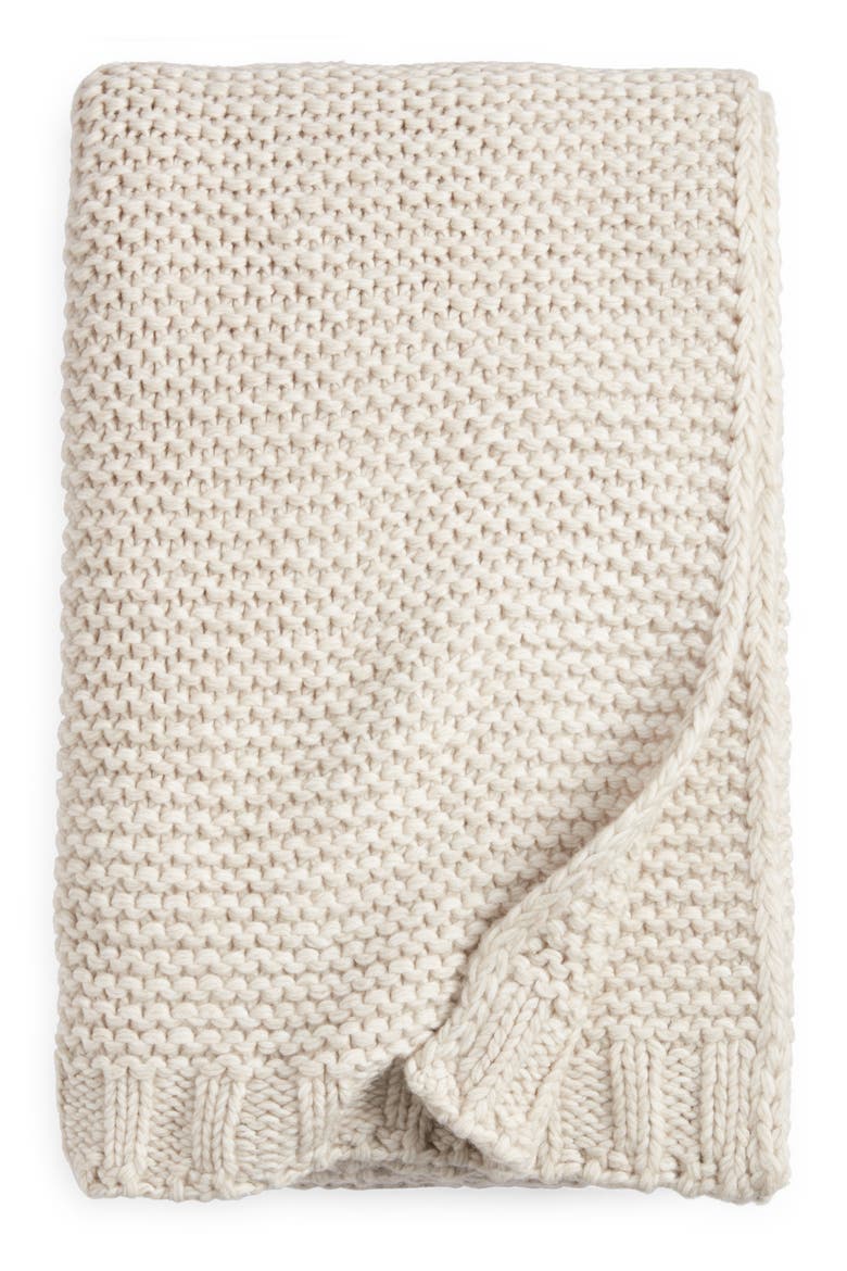 Heathered Knit Throw Blanket, Main, color, GREY VAPOR