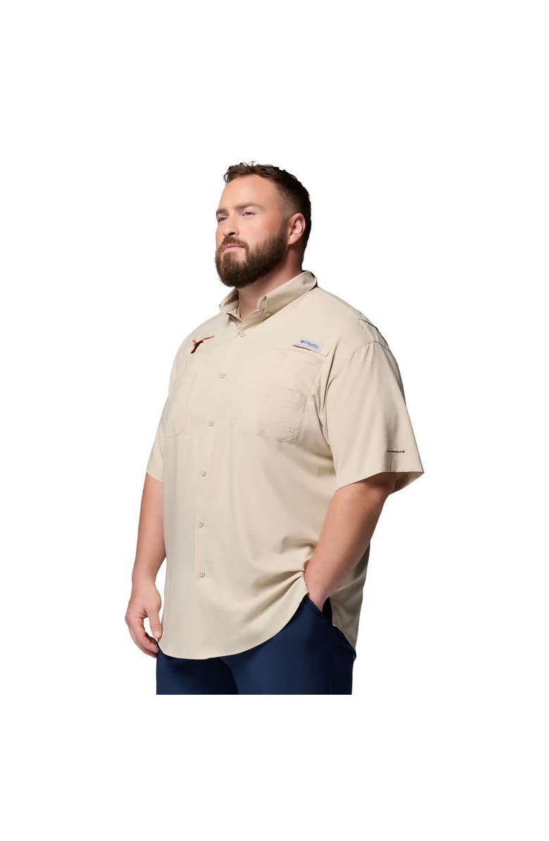 Columbia Men's Columbia Tan Texas Longhorns Big & Tall Collegiate Tamiami Omni-Shade Full-Button Shirt, Alternate, color, 