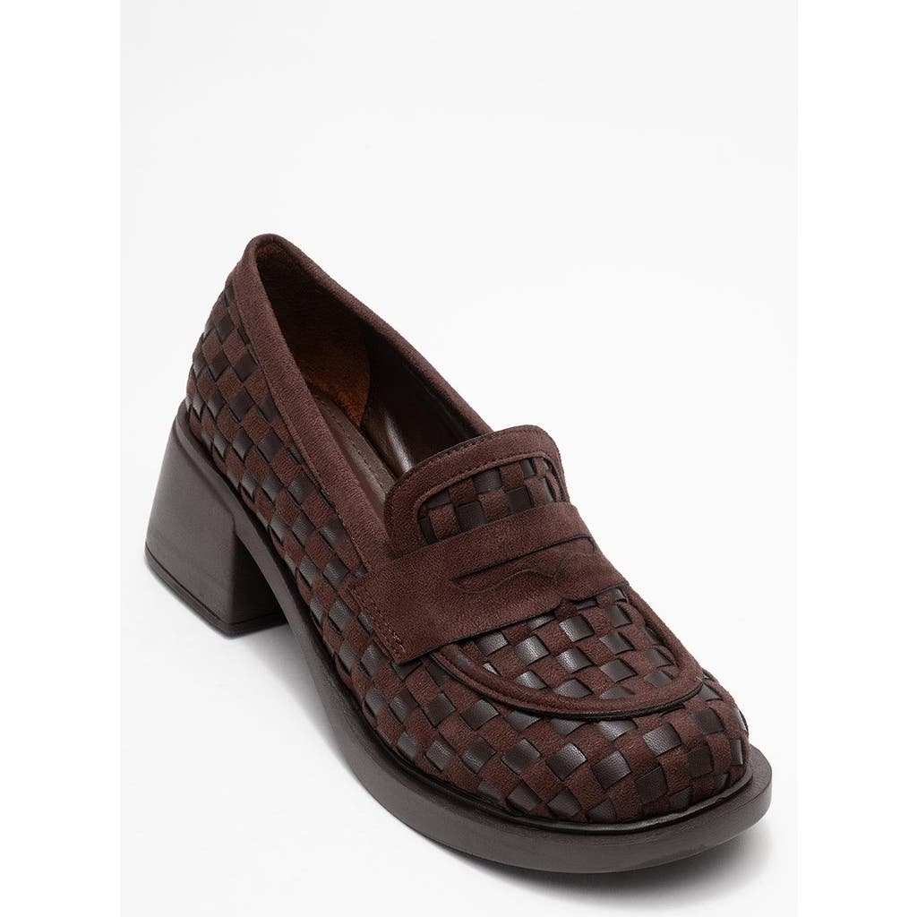 Prologue Shoes Marlon Woven Block Heel Loafer In Multi