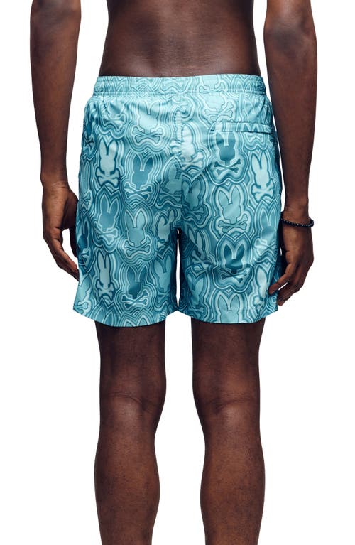 Psycho Bunny Chuck Bunny Print Swim Trunks