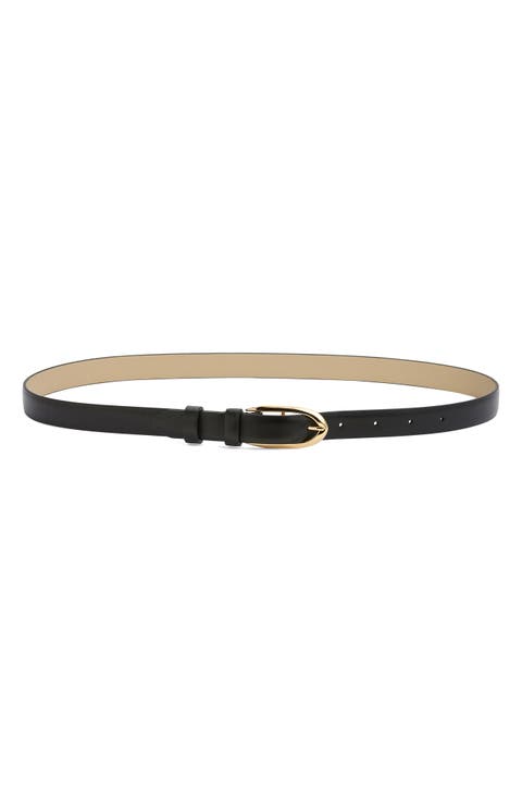 Round Buckle Leather Belt