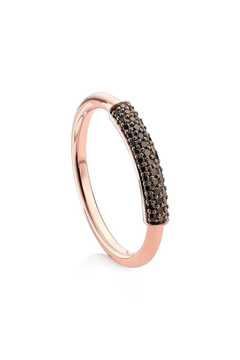 Stellar Diamond Band Ring, Main, color, BLACK DIAMOND/ ROSE GOLD