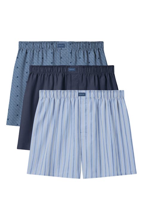 Assorted 3-Pack Woven Cotton Boxers