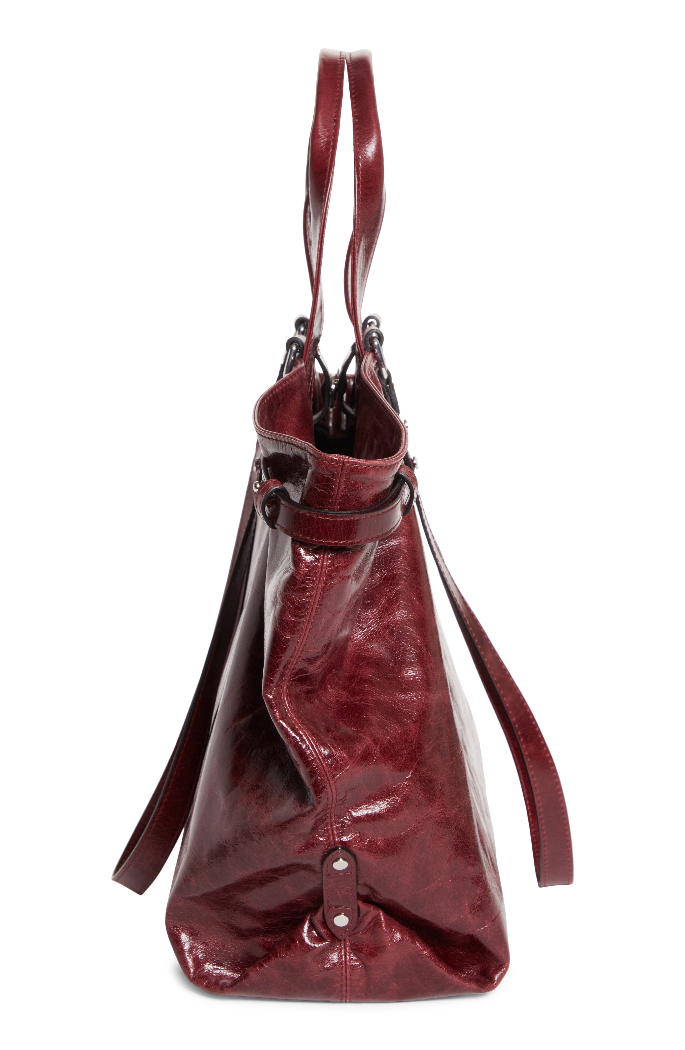 Winna Leather Tote, Alternate, color, BURGUNDY
