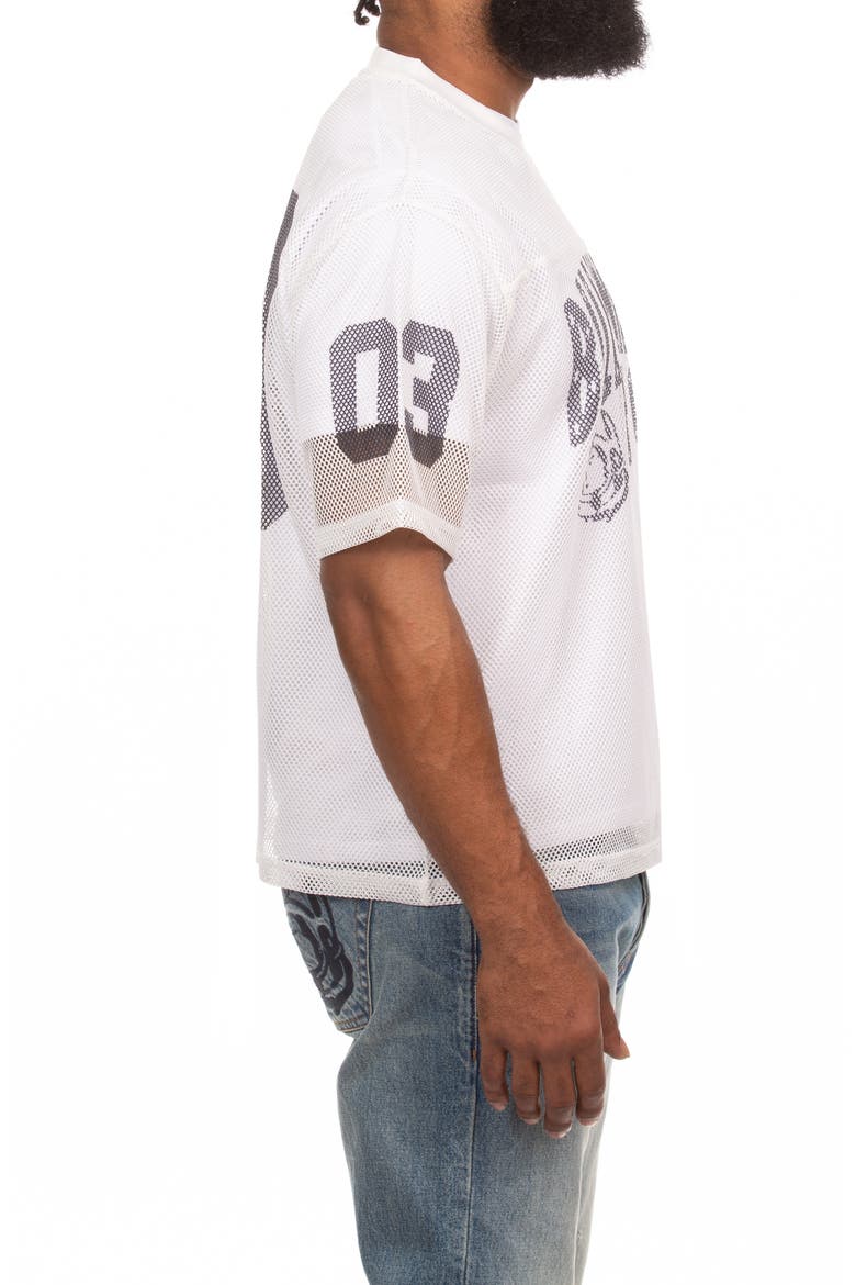 Varsity Mesh Graphic T-Shirt, Alternate, color, WHITE