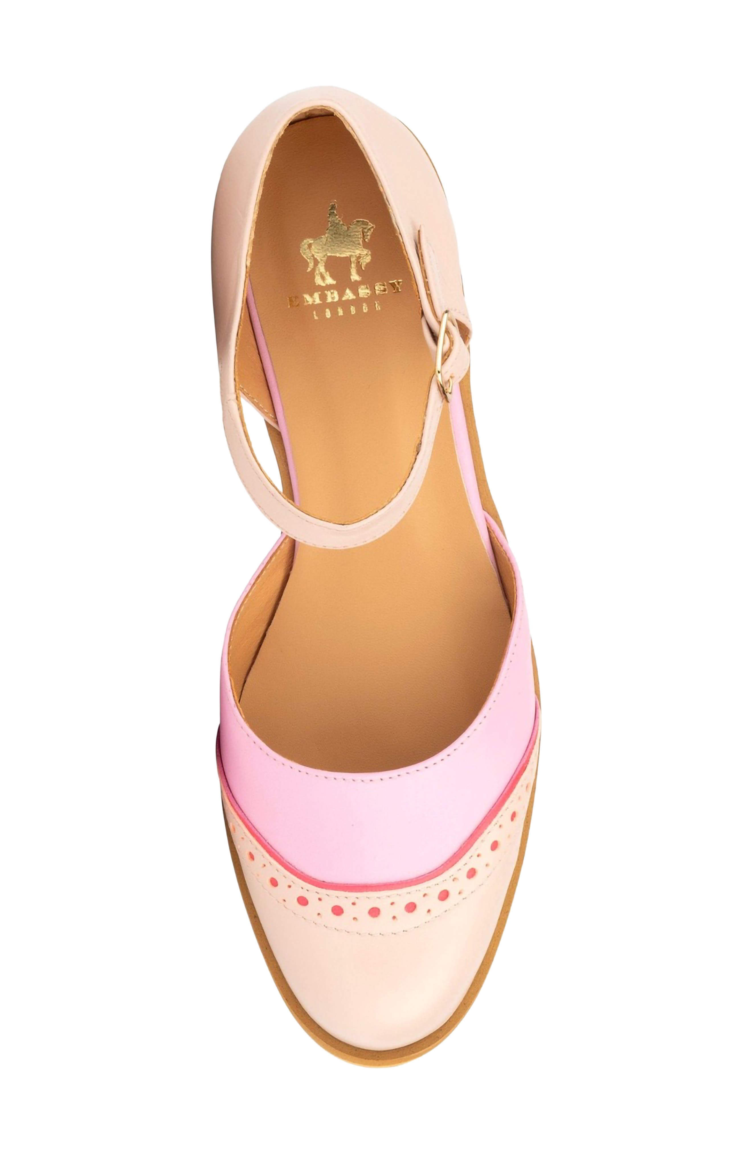 Gigot Ankle Strap Flat, Alternate, color, PINK