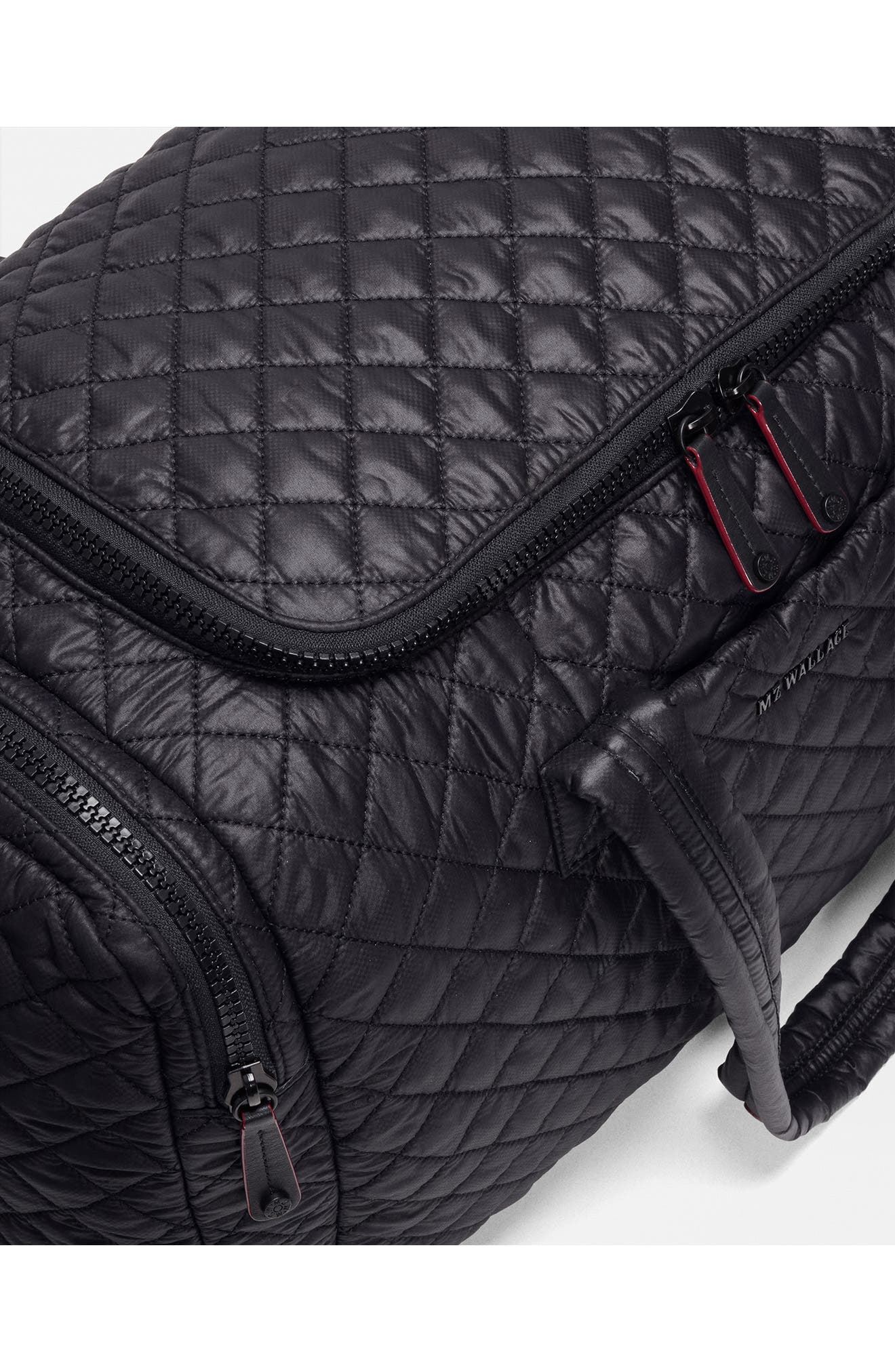 MZ Wallace Metro Team Quilted Nylon Duffle Bag, Alternate, color, Black