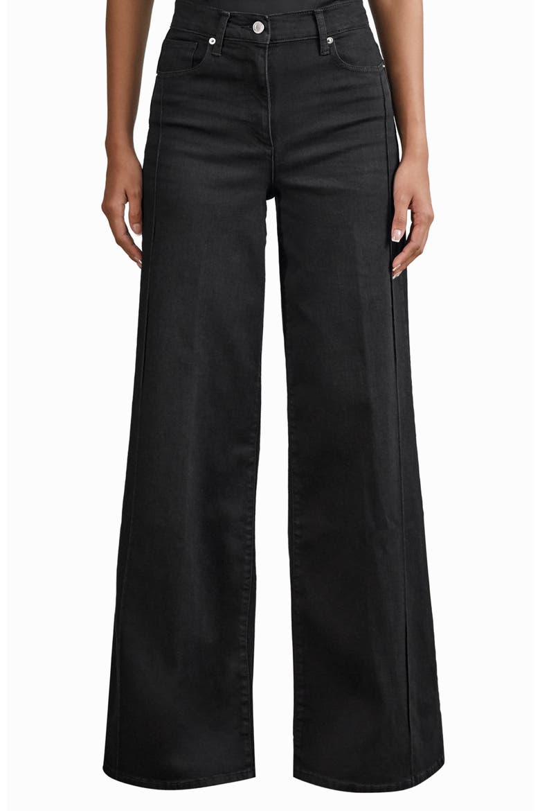 Heather Wide Leg Jeans, Main, color, BLACK