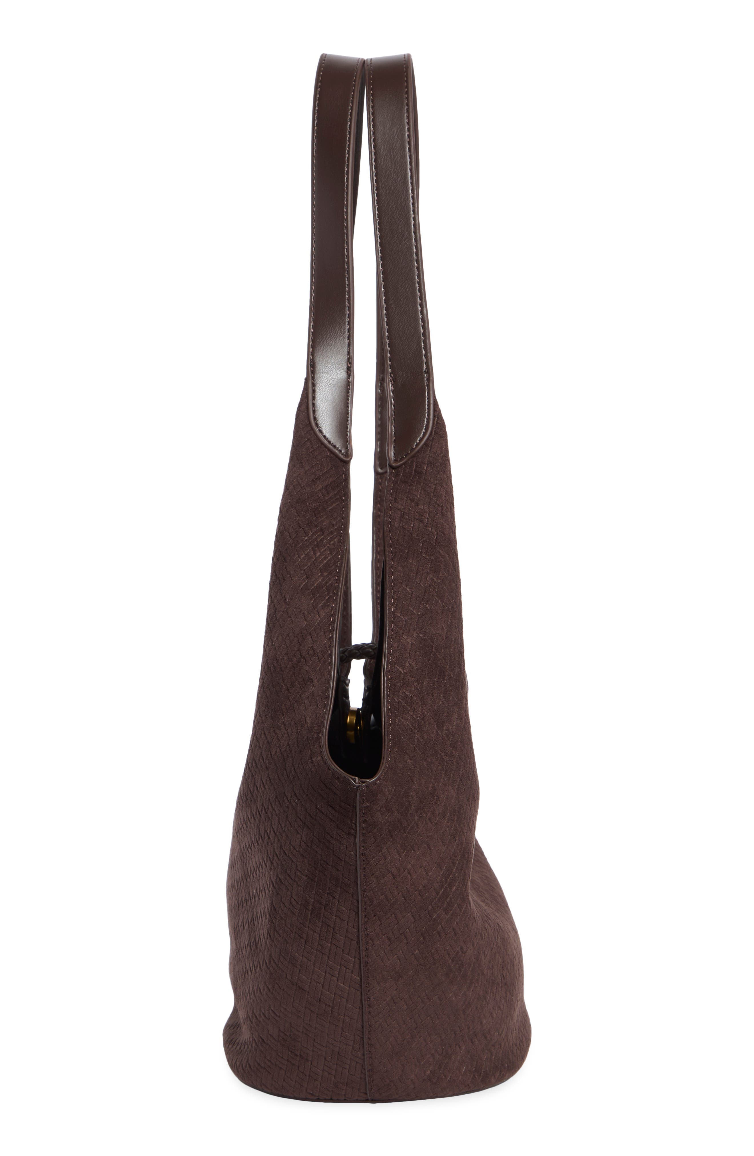 Lillie Faux Suede Shoulder Bag, Alternate, color, CHOCOLATE SUEDE