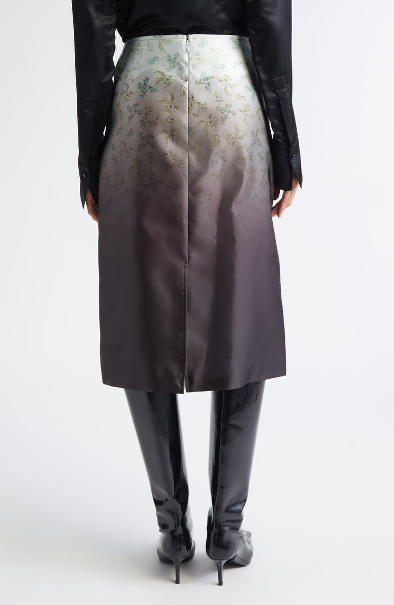 Jil Sander Burnt Bouquet Print Silk Midi Skirt, Alternate, color, Burnt Green