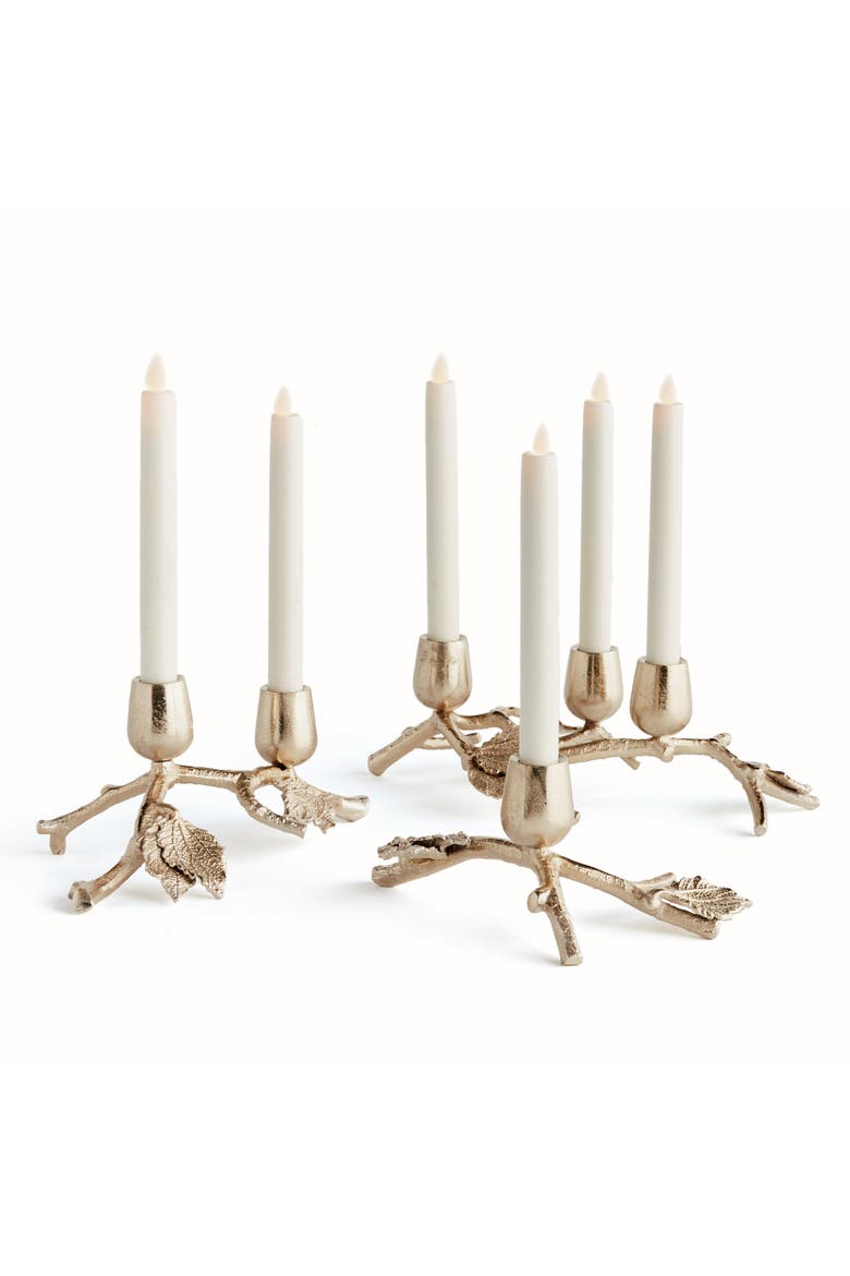Parna Taper Candle Holders Set of 6, Main, color, Gold