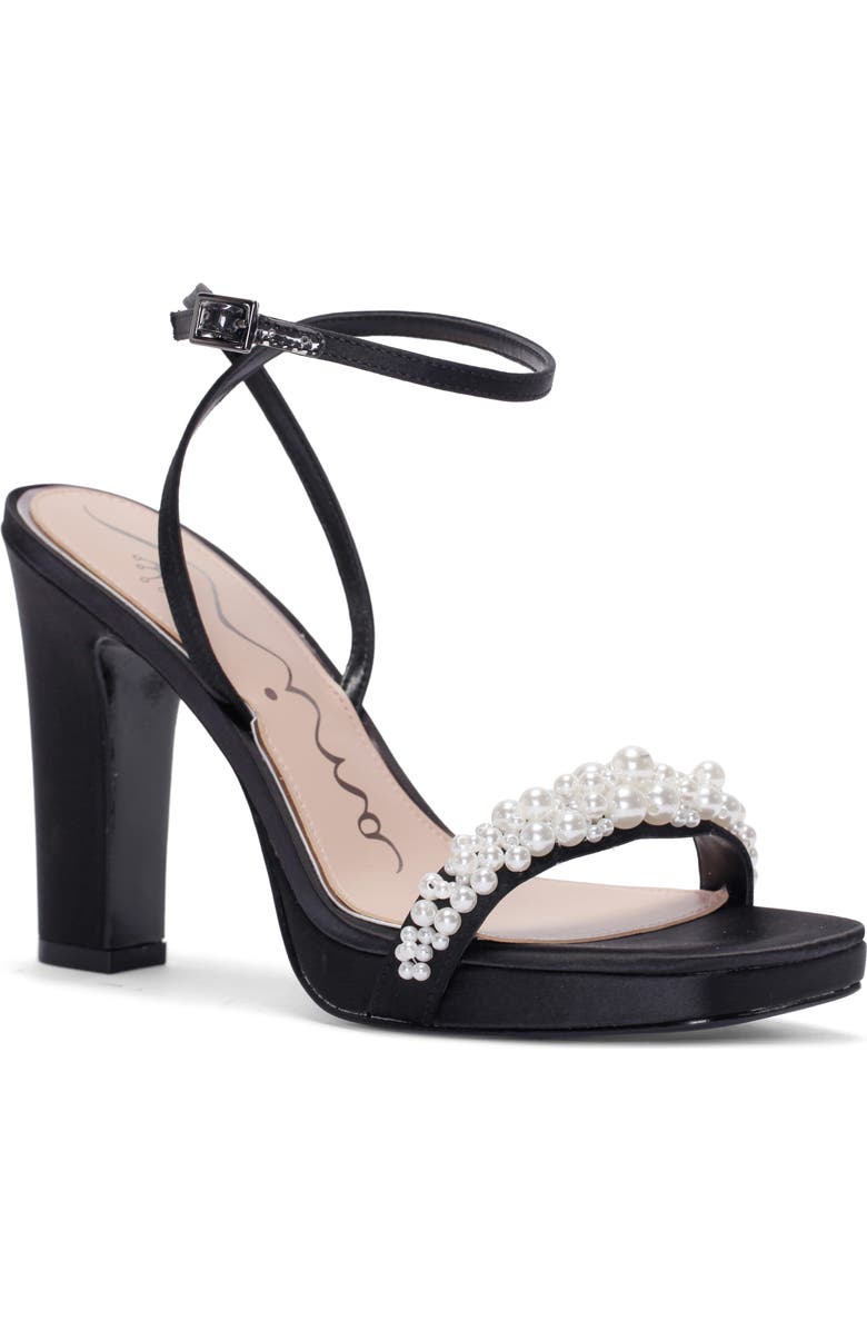Nina Evette Ankle Strap Platform Sandal, Main, color, Black