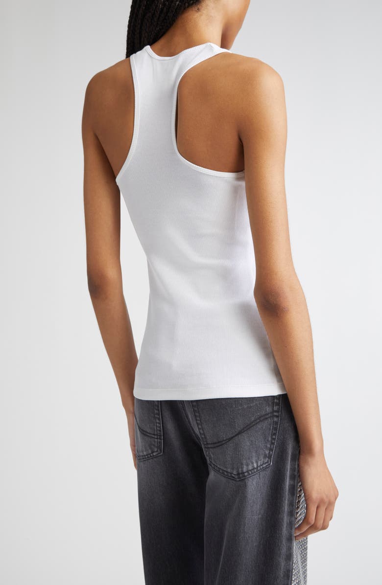Stella McCartney Slippery When Wet Flocked Rib Tank, Alternate, color, Pure White
