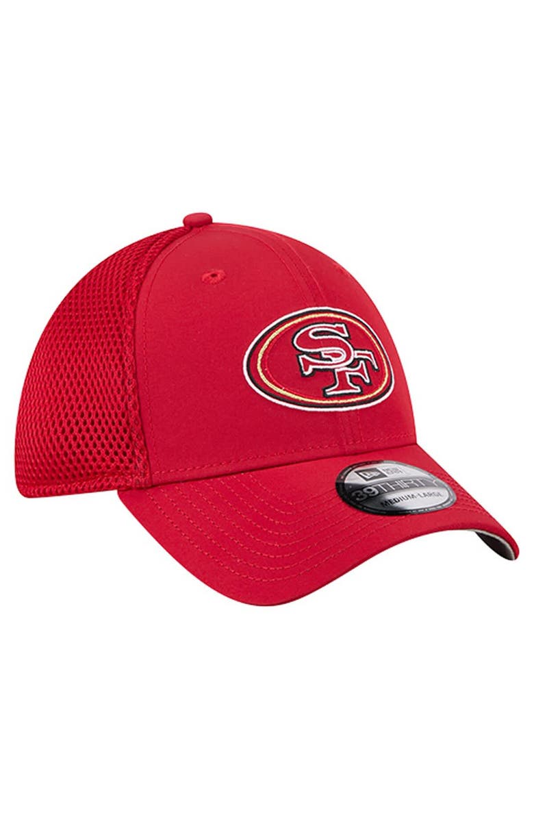 New Era Men
s New Era  Scarlet San Francisco 49ers Outline 39THIRTY Flex Hat, Alternate, color, Scarlet