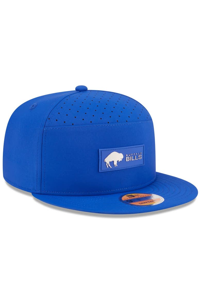 Men's New Era Royal Buffalo Bills 2025 Sideline Throwback Split Panel 9FIFTY Snapback Hat, Alternate, color, Royal