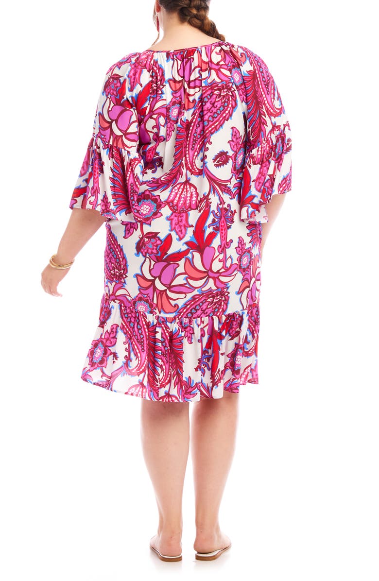 Karen Kane Peony Paisley Ruffle Hem Dress, Alternate, color, Print