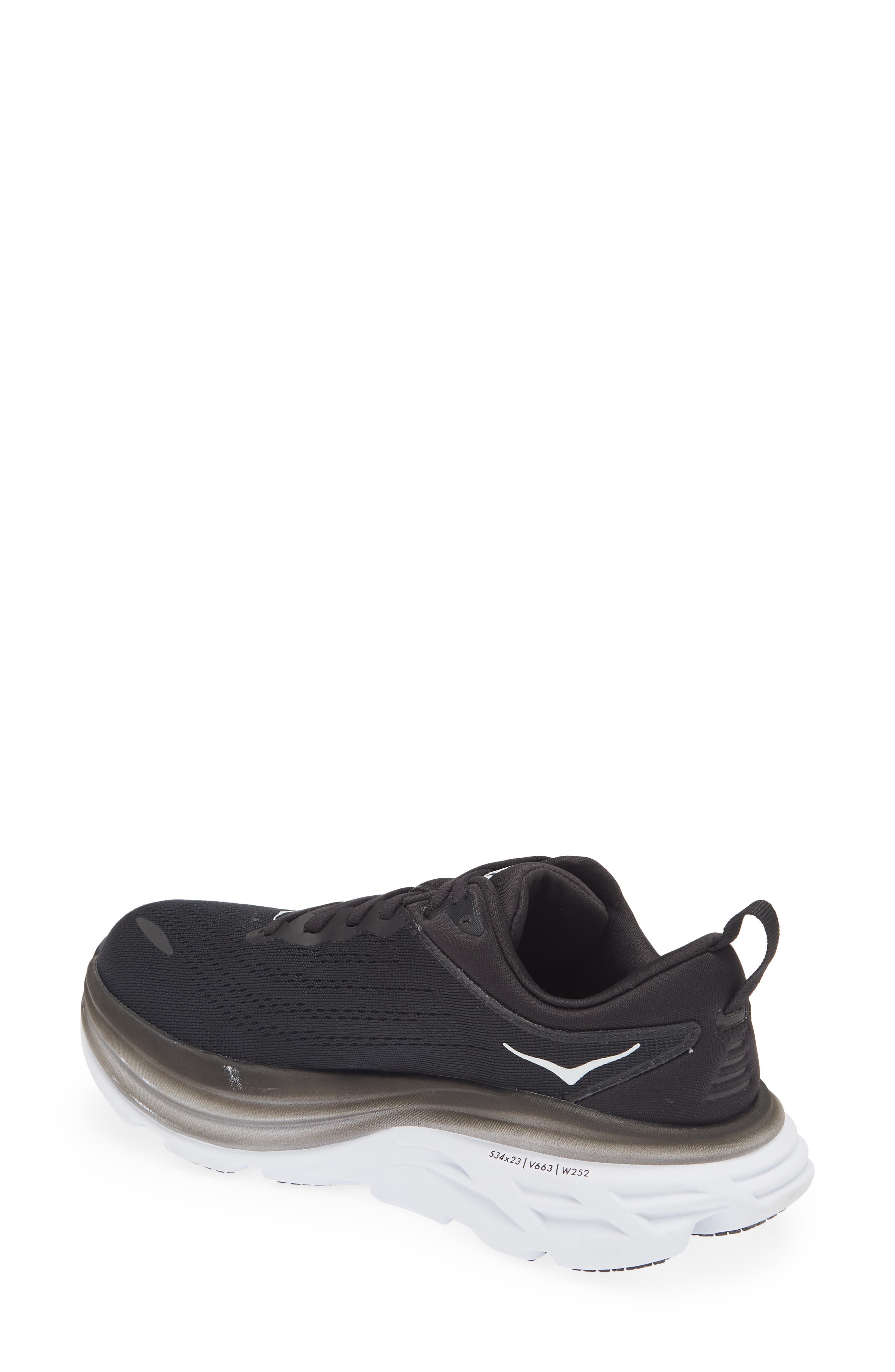 HOKA Bondi 8 Running Shoe, Alternate, color, Black / White