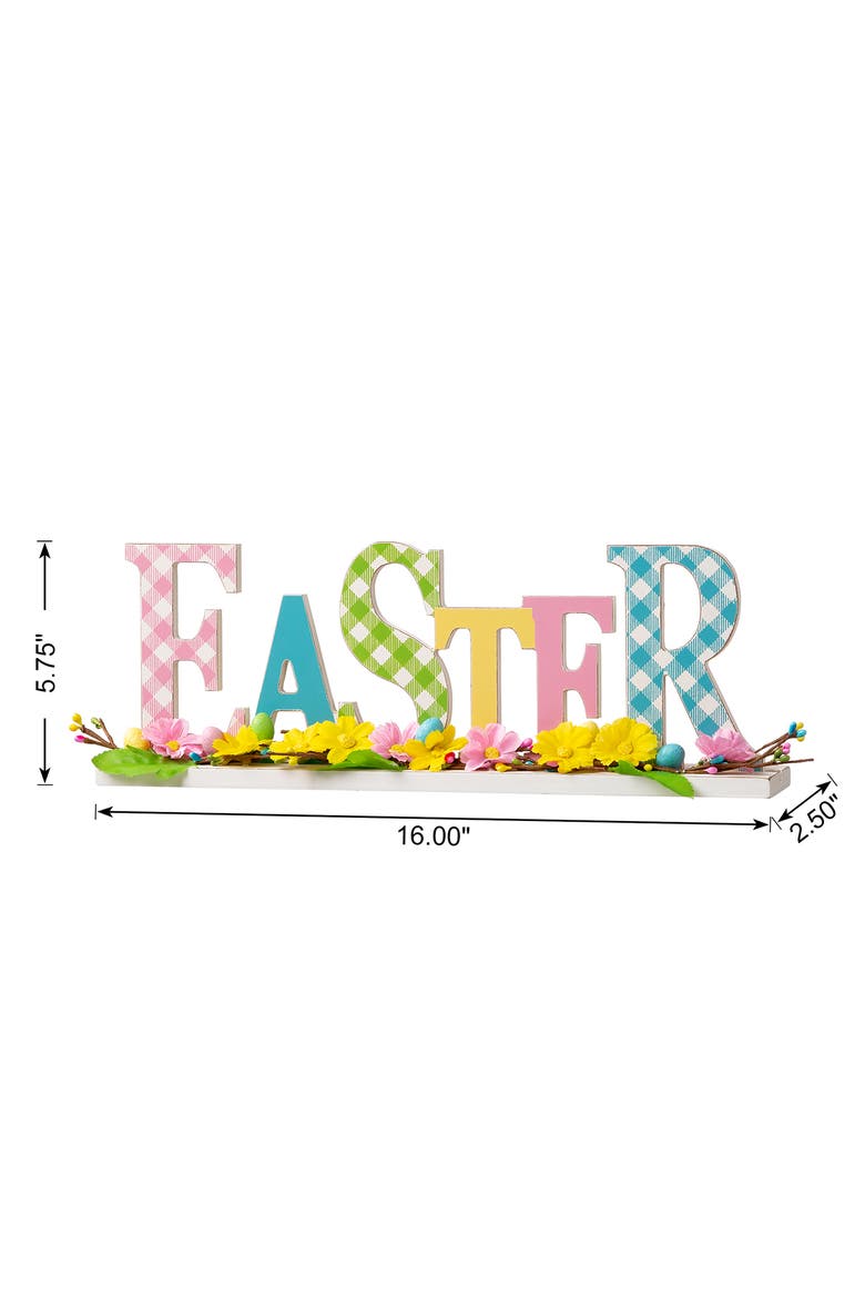 Wooden Happy Easter Table Decor, Alternate, color, Blue