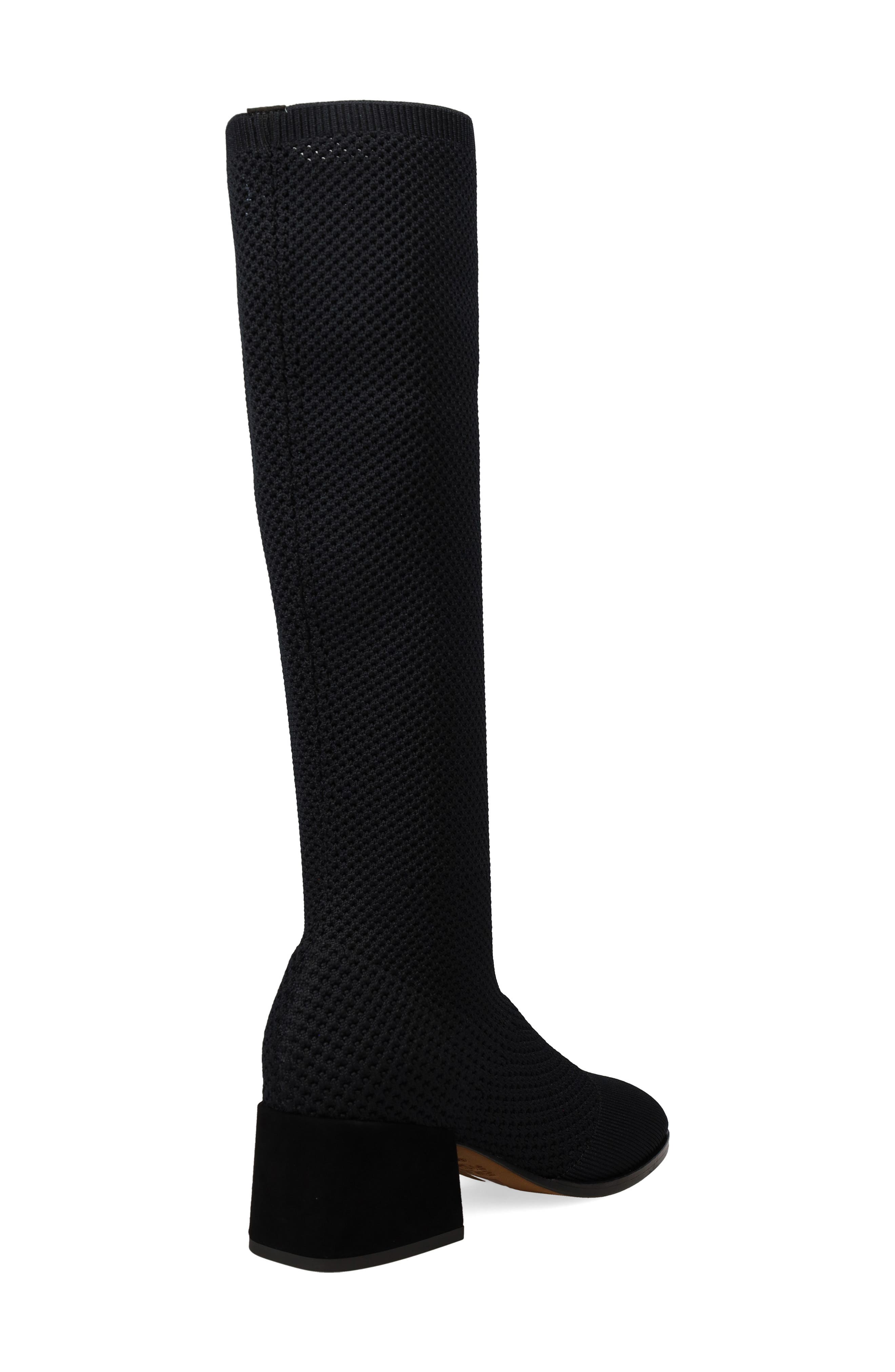 Eileen Fisher Paziz Knit Knee High Boot, Alternate, color, Black