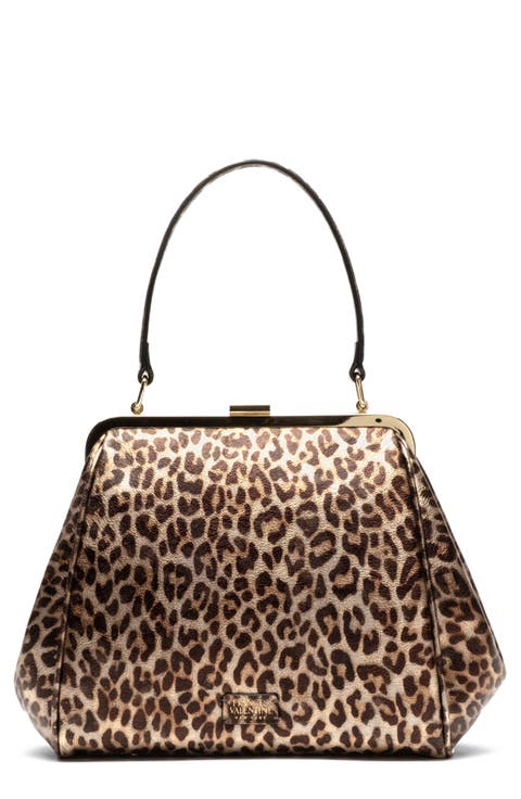 Katherine Metallic Leather Frame Bag