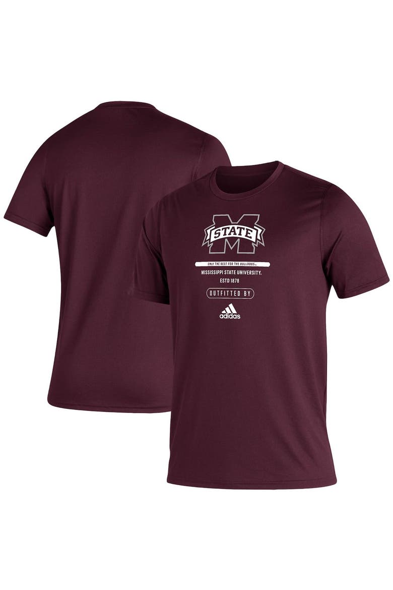 Men's adidas Maroon Mississippi State Bulldogs Sideline Locker Tag Creator AEROREADY T-Shirt, Main, color, Maroon