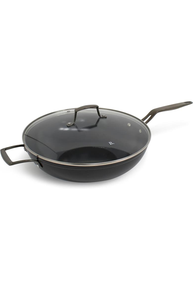 12.6 inch Wok with Lid, Main, color, Black