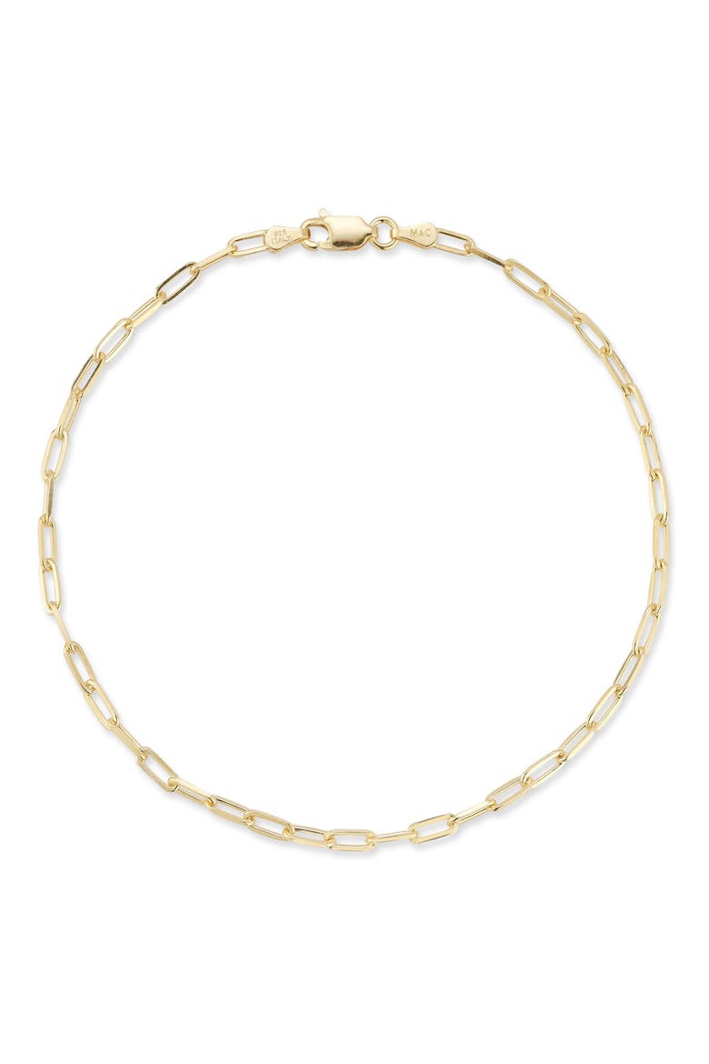 Paper Clip Chain Anklet, Main, color, GOLD