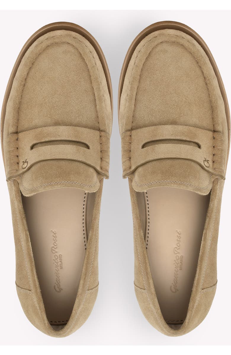 Gianvito Rossi Vernon Mocassin, Alternate, color, Brown Suede Leather