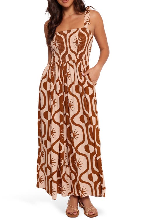 Petal And Pup Petal & Pup Ginelle Smocked Bodice Jumpsuit In Brown